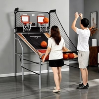Machine de jeu d'arcade de basket-ball pliable pour 2 joueurs avec système de double tir et marqueur électronique