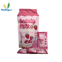 Poudre de Collagène Premium à la Fraise, Boisson au Collagène pour Éclaircir la Peau, Nouveauté en Stock, Meilleure Vente, Prête à l'Exportation