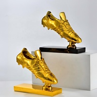 Trophée de football en résine dorée gravé au laser avec logo personnalisé, écologique et poli, pour compétitions sportives