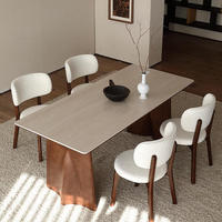 Table à manger en bois massif de style médiéval, design minimaliste moderne, table à manger haut de gamme pour petit appartement