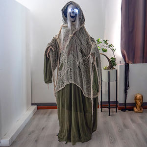 Décoration d'Halloween pour maison hantée, activée par le son, ornement lumineux, squelette fantôme, induction électrique, sorcière debout <span class=keywords><strong>de</strong></span> 1,95 m - Product Image 1