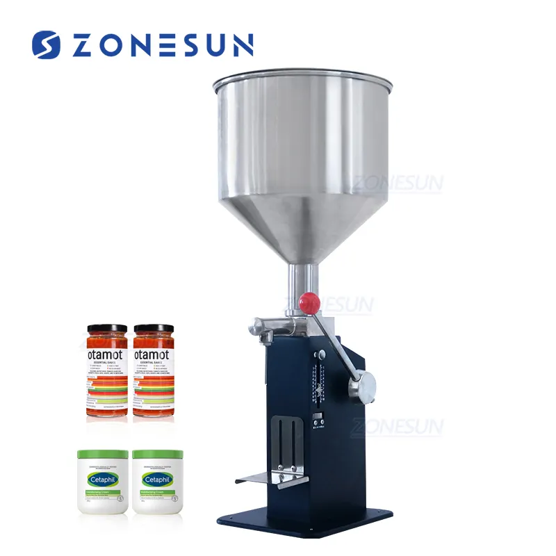 ZONESUN ZS-MGT1S manuel losyon kozmetik fıstık ezmesi sosu bal dondurma yoğurt pekmez reçeli kavanoz şişe macun dolum makinesi