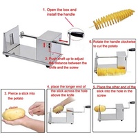 Tornado Aardappelsnijder Chips Snijden Snijmachine Handmatige Aardappelchips Maken Machine Roestvrij Staal