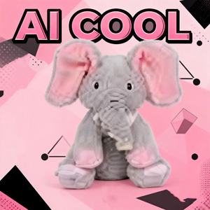 Peluche éléphant unisexe avec oreilles mobiles, musique apaisante et fonction de respiration, en coton doux, animal en peluche pour enfants - Product Image 1