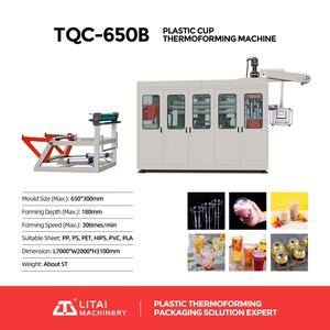 เครื่องจักรผลิตแก้วพลาสติกแบบใช้แล้วทิ้งพร้อมฝาปิด ยี่ห้อ Litai ราคา - Product Image 2