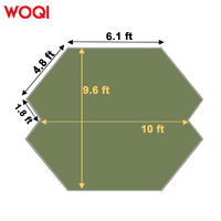 WOQI Grande bâche de camping de 3m Hamac multifonction Rainfly Hot Selling Tente pour 3-4 personnes avec accessoire de poteau