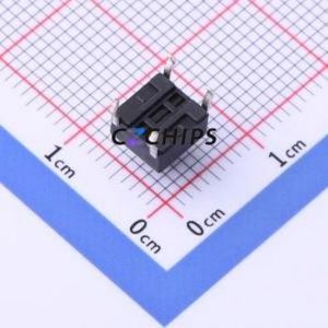 YTS-D001-260 Tactile Switch Through hole Component (THT)-4P,6x6mm Switch Single Pole Single Throw Round Button 2.6N Through Hole - Product Image 2