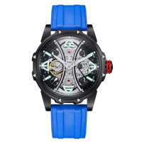 Montre mécanique automatique pour homme HANBORO 46 mm Cadran irrégulier Fenêtre Design trèfle à quatre feuilles tendance Pointeur en verre