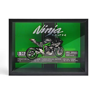 Modèle de Moto en Miniature Moulé Sous Pression avec Cadre en Bois - Product Image 1