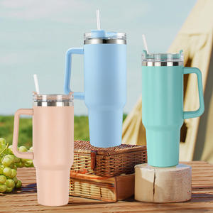 Gobelet isotherme à double paroi en acier inoxydable de 40 oz, revêtement poudré noir, blanc, holographique arc-en-ciel, LED, expédié depuis l'entrepôt américain - Product Image 1