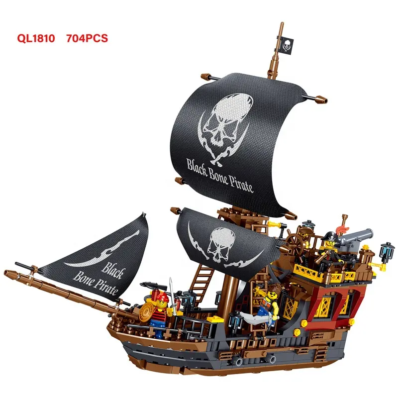 2021 новый продукт пиратский конструктор кораблики кирпичики Lego Детские игрушки для детей подарок Amazon Лидер продаж Zhegao QL1809-1812