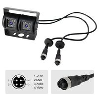 Sistema de Cámara de Visión Trasera AHD 1080P de Doble Lente 230 °   Cámara Trasera para Vehículos Comerciales, Ultra Gran Angular, Impermeable, con Doble Lente