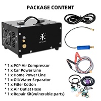 Compresor de Aire para Paintball y Caza PCP de 30mpa 4500psi 300bar 12V con Transformador Integrado y Parada Automática, Personalizado con el Logotipo de Fábrica TUXING