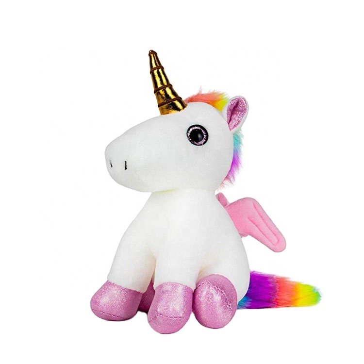 Baru Lucu Boneka Unicorn Mainan Kustom Bayi Plush Mainan Unicorn Rainbow Unicorn dengan Sayap Mainan