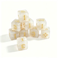Ensemble de dés de luxe en acrylique blanc nacré D6, dés à six faces en résine nacre, dés nacrés pour jeux de société