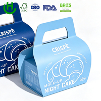 Boîte d'emballage pour gâteaux en papier écologique avec fenêtre transparente, boîte personnalisée avec poignée pour boulangerie, pâtisserie, desserts, plats à emporter