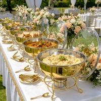 Chauffe-Plats Royal Miroir de Luxe pour Mariages et Banquets – Plats de Service pour Traiteur, Idéal pour Fêtes et Événements en Extérieur