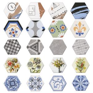 Carrelage Hexagonal Vintage Nordic 200mm Carreaux Rustiques en Porcelaine pour Intérieur pour Cuisine Balcon Mur de Toilette en Style Ciment - Product Image 1
