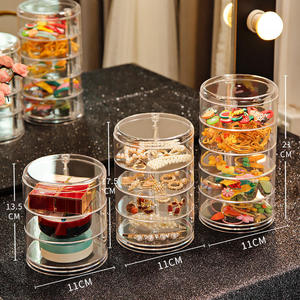 Wholesale Multi-Layer Rotating Storage Box Rack Round Plastic Organizer Jewelry Necklace <strong>Earrings</strong> <strong>Holder</strong> - Product Image 2
