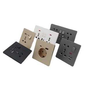 Prise murale Schuko EU en panneau doré mat, 16A/10A, type F, avec chargeur USB-A USB-C, IP22, pour la Russie, l'Égypte, le <span class=keywords><strong>Maroc</strong></span> – Approvisionnement direct usine - Product Image 1