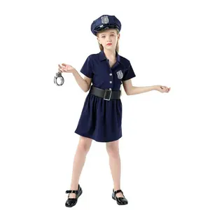 Kız erkek meslek cadılar bayramı kostüm-up Set polis kariyer kostüm