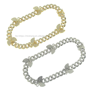 Men's and Women's Cuban Chain Full of Zircon Necklace Hipster Jewelry 13mm Tanjing Fashion Lijing Necklace - Product Image 5