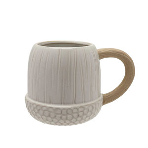 Tarro de almacenamiento de especias para cocina, con forma de bellota, color blanco mate, estilo vintage, artículos para el hogar, cerámica, para té, café, azúcar - Product Image 6