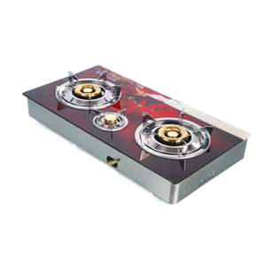रसोई घर गैस स्टोव खाना पकाने के लिए तीन बर्नर डेस्कटॉप टेम्पर्ड ग्लास Cooktop गैस Hob - Product Image 4