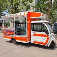 Chariot électrique à trois roues en acier inoxydable pour la vente rapide de hot-dogs, pizzas, hamburgers, camion de restauration mobile, équipement de cuisine, capacité de 200 unités
