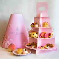 Boîtes à pâtisserie de luxe pour le thé de l'après-midi à emporter, personnalisables, pour la restauration à emporter, stand de thé de l'après-midi à thème, boîte en papier pour le thé de l'après-midi