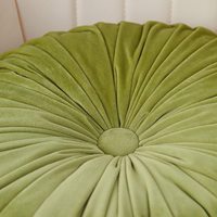 Coussin rond en velours de deux tailles, coussin plissé pour le sol, pour salon, chambre à coucher