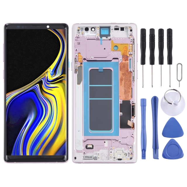 Direct Sale OLED LCD Screen for Samsung Galaxy Note9 SM-N960 Digitizer Full Assembly With Frame (Purple)