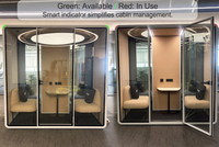 Cabine Acoustique Portable Moderne Insonorisée 2 Places pour Réunions de Bureau avec Panneaux Acoustiques en Acier – Cabine Téléphonique Silencieuse pour Bureau