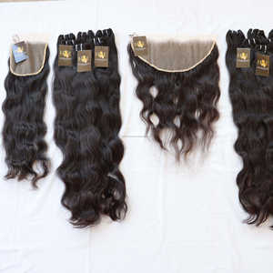 Vendeurs de cheveux vierges bouclés naturels Extension de cheveux humains indiens droits et raides Faisceau de cheveux 100% naturels bruts du temple indien avec Hd F - Product Image 1