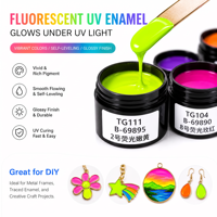 TIMESRUI Émail Fluorescent UV - 12 Teintes Néon, Auto-nivelant, Durcissable aux UV, Revêtement Brillant et Durable pour l'Artisanat d'Émail Cloisonné