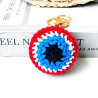 Porte-clés œil porte-bonheur tricoté à la main, amigurumi au crochet, Nazar Boncugu, charme de protection porte-bonheur, décoration pour sacs, clés, porte-monnaie, souvenirs turcs, cadeaux