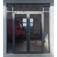 Puerta de Entrada de Aluminio para Tienda, Eficiente Energéticamente, Doble Acristalamiento, Aislada, con Certificación CE