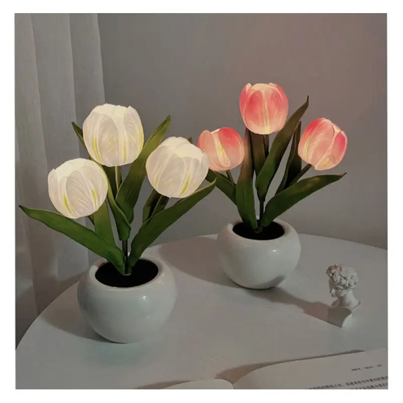 Simulation bouquet led tulip night lamp table lamp bedroom girls dormitory atmosphere lamp