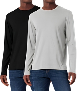 Chemise décontractée pour homme en tricot teint en fil, col en V, manches longues, couleur unie, 100 % coton, coupe confortable, idéale pour l'hiver, vente en gros - Product Image 1
