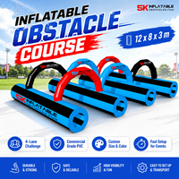 Parcours d'obstacles gonflable commercial NBINFLATABLE en PVC 5k avec une capacité de 50 à 200 personnes pour les événements sportifs en plein air et les activités familiales