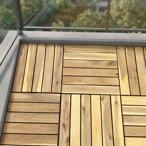 Solid Wood Acacia Decking Tile 300x300mm Modern Interlocking Waterproof Anti-slip for Outdoor/indoor Decoration Balcony Terrace - Product Image 2