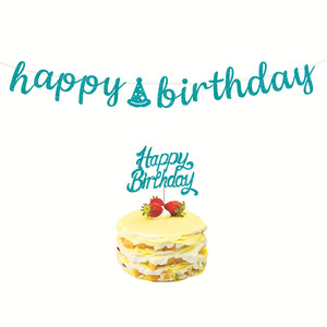 Happy Birthday <b>Glitter</b> Banner Paper Arch Decor Birthday Party Decoration Disposable - Product Image 4