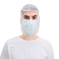 Cagoule bleue jetable PP Non tissé capuche pour Go Karting casque couvre-chef protection casquettes cagoule