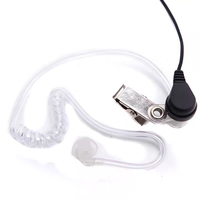 Écouteur tubulaire acoustique à 2 broches avec PTT pour radio portable et talkie-walkie