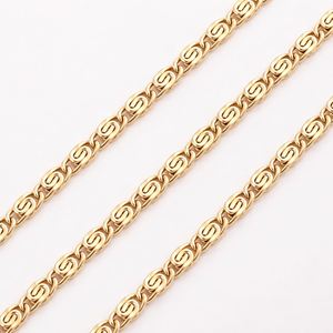 14K Gold Plated Brass Cuban Link Figaro <b>Chain</b> Necklace with Multiple Width and Length Options for Unisex Anniversary - Product Image 2