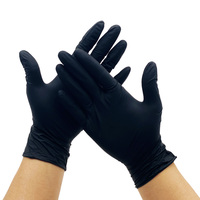 Gants de sécurité en nitrile noir très résistants 5 mil et 4 mil, texturés aux doigts, pour la cuisine, l'industrie du tatouage, les soins capillaires, logo personnalisé, sans latex