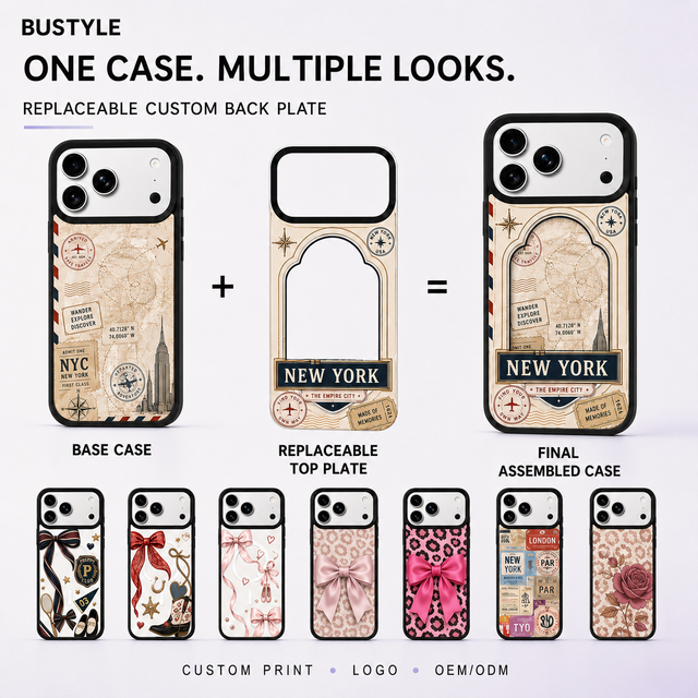 Wholesale Custom Modular Magnetic Phone Case for iPhone 18 Pro Max 17 Pro Max 16 Pro 15 Replaceable Printed Back Plate OEM Cover