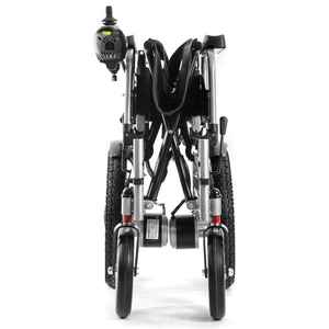 Silla de ruedas de viaje portátil plegable de acero ultraligero barata de alta calidad, silla de ruedas eléctrica todoterreno para discapacitados - Product Image 2