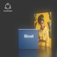 Affichage portable en tissu SEG en aluminium avec éclairage LED intégré, installation sans outil, design carré personnalisable, publicité