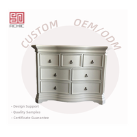 Armoire de rangement personnalisée de luxe style vintage pour hôtel avec 7 tiroirs commode moderne en bois blanc pour meubles de chambre d'hôtel